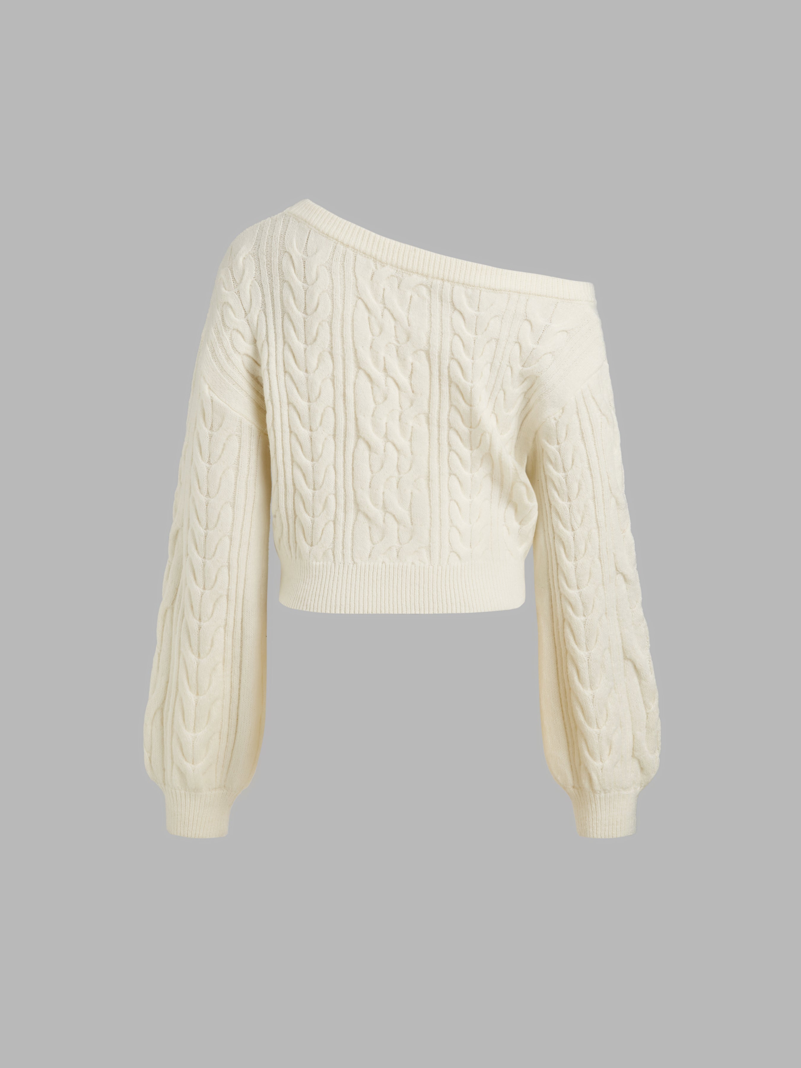 Asymmetrical Neck Oversized Long Sleeve Top