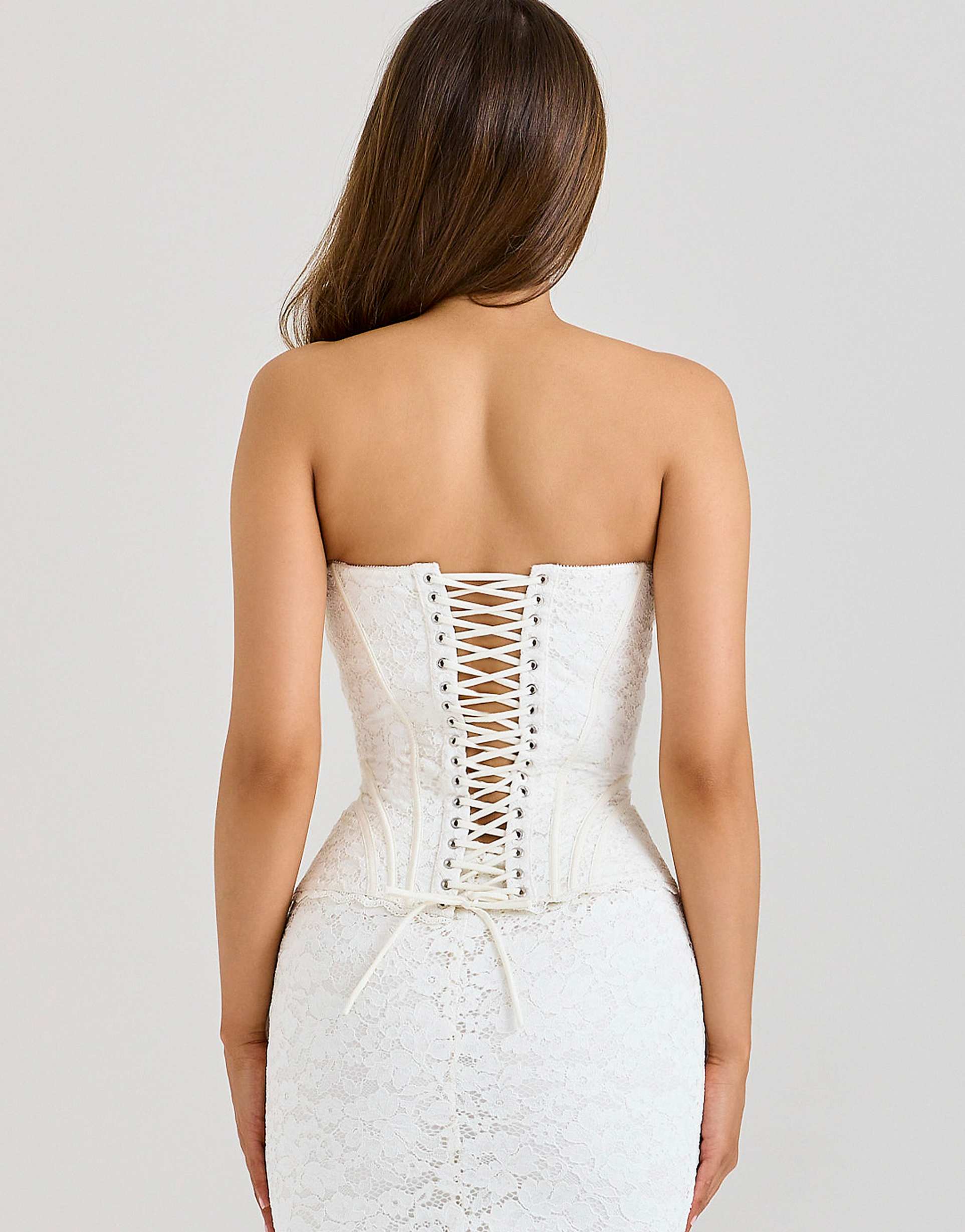 Ivory Lace Corset Maxi Dress