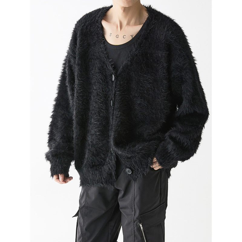 Loose-Fit Fuzzy Cardigan