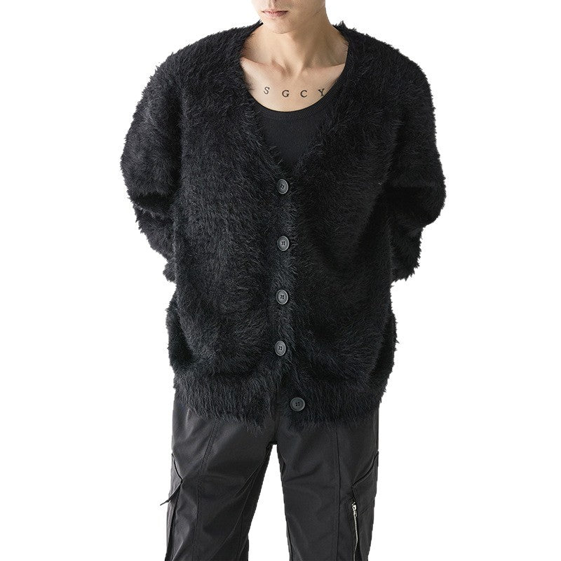 Loose-Fit Fuzzy Cardigan