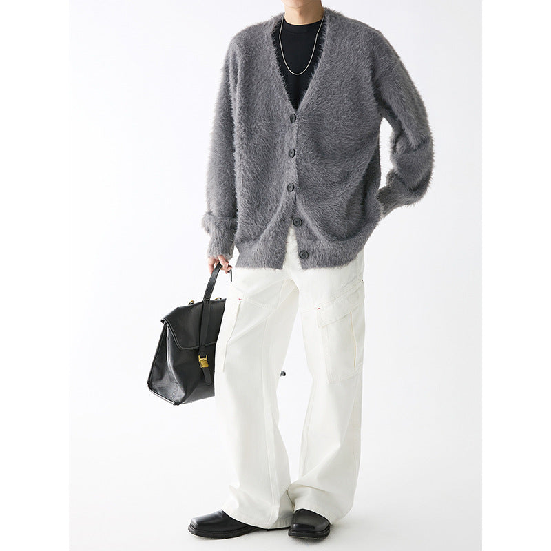 Loose-Fit Fuzzy Cardigan