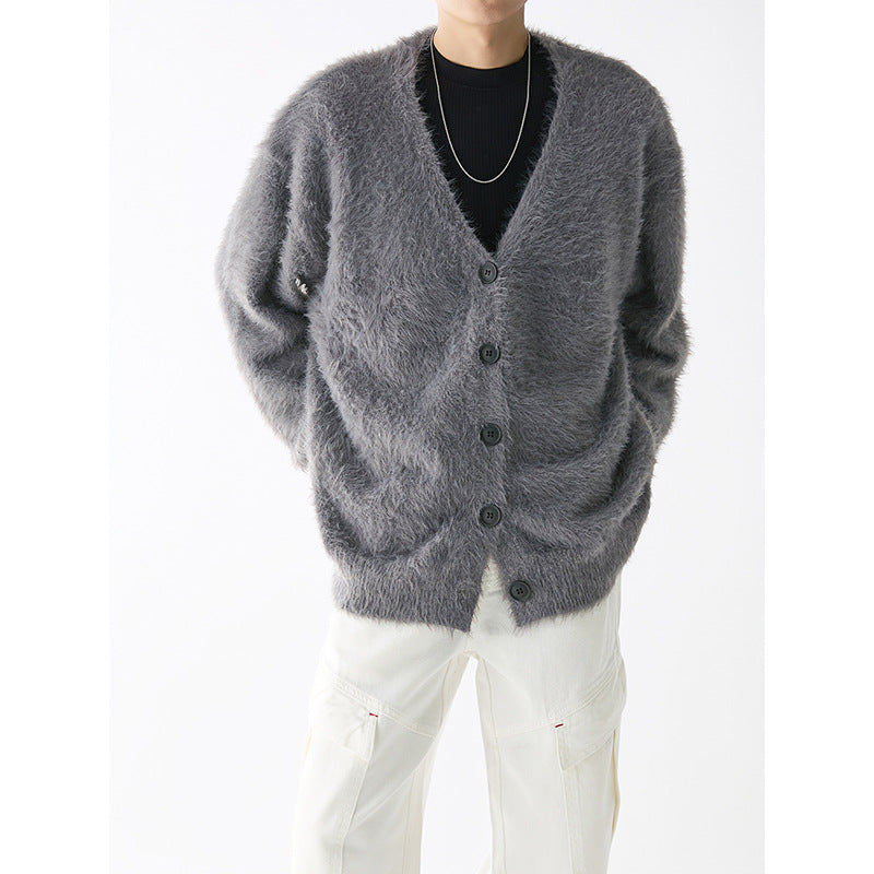 Loose-Fit Fuzzy Cardigan