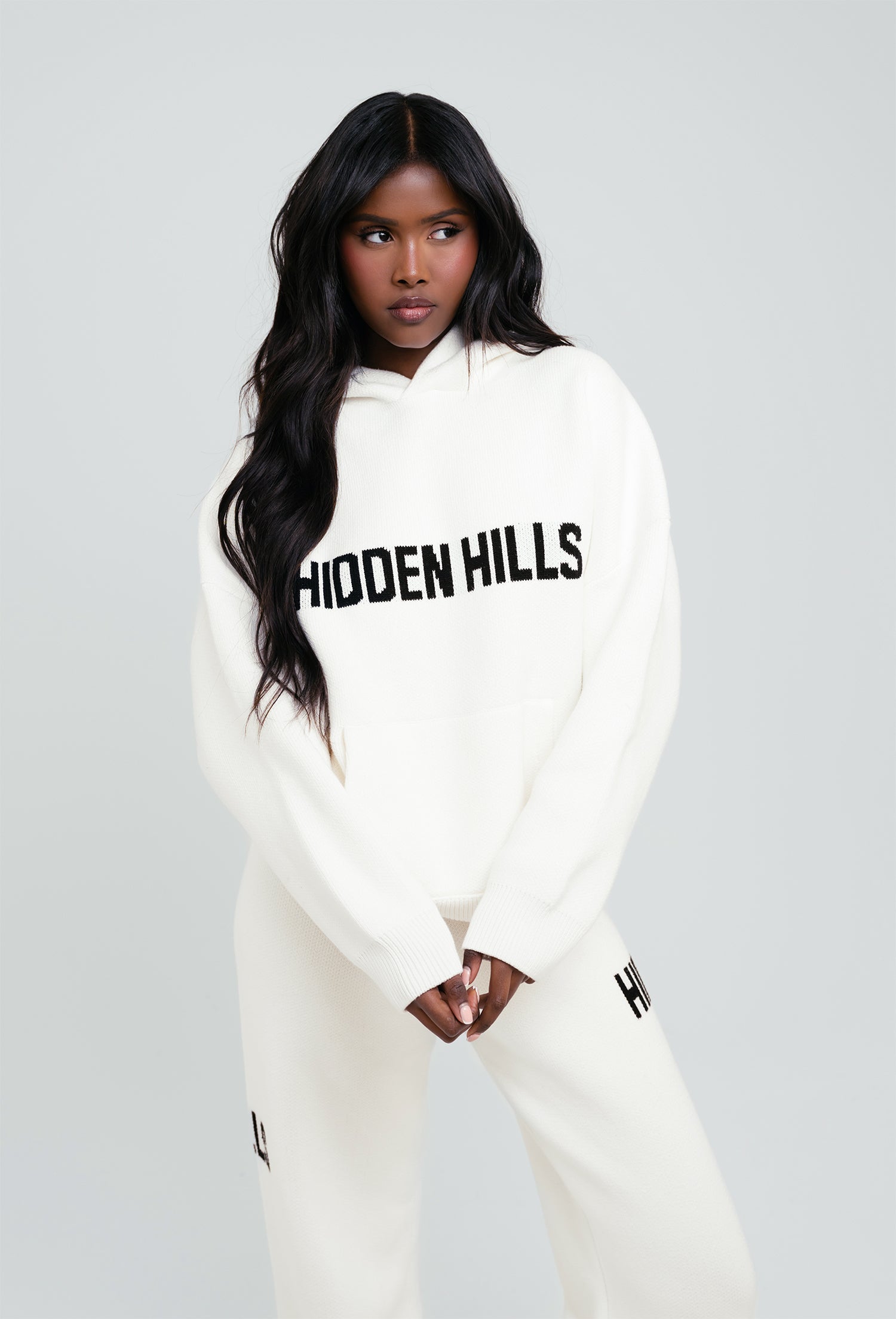KNIT HOODIE OFF WHITE