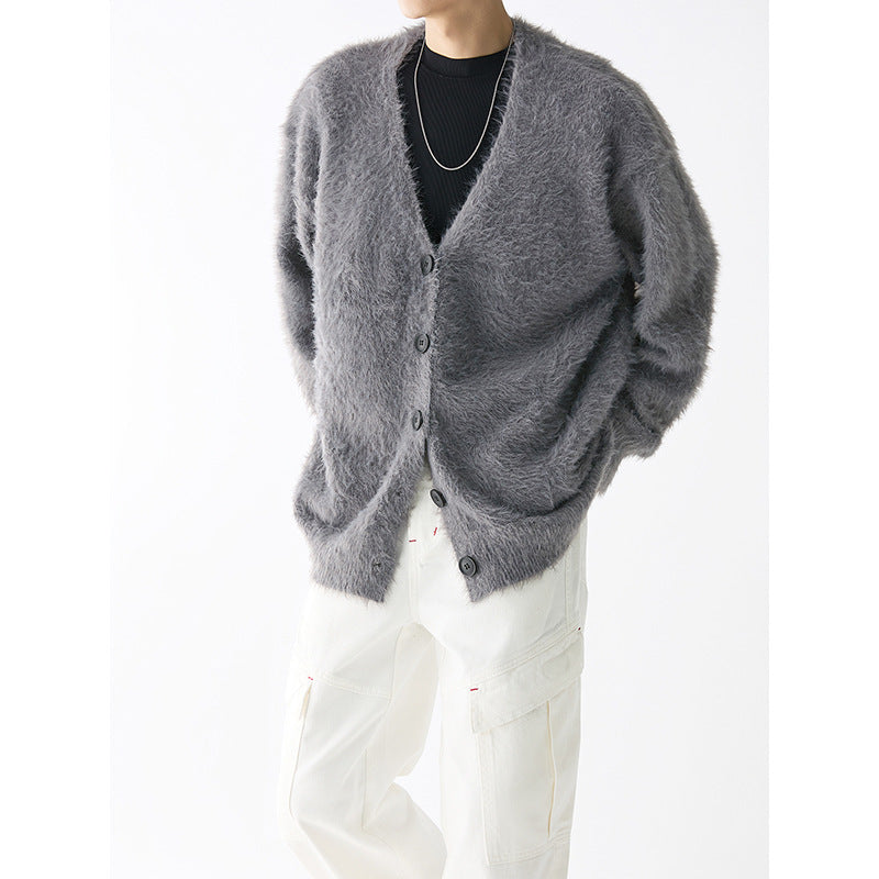 Loose-Fit Fuzzy Cardigan