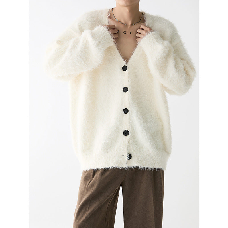 Loose-Fit Fuzzy Cardigan